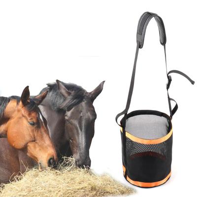 China Helps slow down your equine eating moment to reduce stomach problems Heavy Duty Nylon Mesh Grain Feed Bag Adjustable Breathable Horse Feed Bag Rite Bag for sale