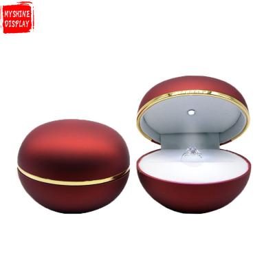 China Eco-friendly Creative Diamond Ring Gift Box High-end Painting Led Lightweight Egg-shaped Ring Box Jewelry Box for sale