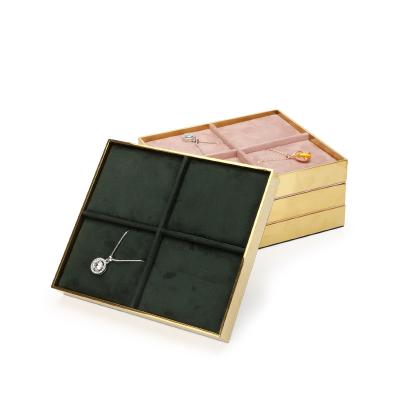 China Wholesale Recyclable Gemstone Box Diamond Display Box Tray Set Jewelry Gemstone Case Set Without Cover for sale