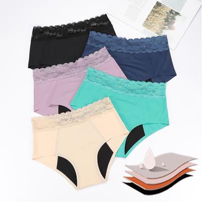 China Wholesale Antibacterial Seamless 4 Layers Period Briefs Woman Menstrual Panties Cotton Washable Breathable Period Underwear for sale