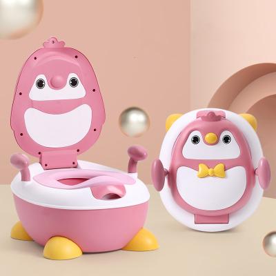 China Penguin Series Eco-Friendly Animal Plastic Portable Baby Toilet Children's Cartoon Training Potty for sale