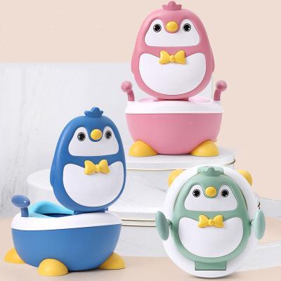 China Environmentally Friendly Series Animal Penguin Cartoon Baby Potty Plastic PU PVC Cushion Children's Toilet Seat for sale