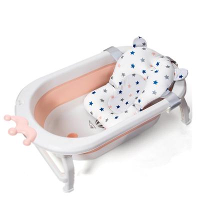 China Sustainable Portable Folding Crown Baby Plastic Bath Tub For Baby Toddler Kids Newborn Children for sale