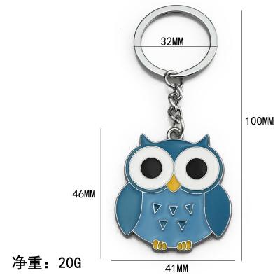 China Key Organize Factory Direct Sale New 2d Gift Promotion Enamel Bird Shape Keychain Owl Shaped Metal Keychains for sale