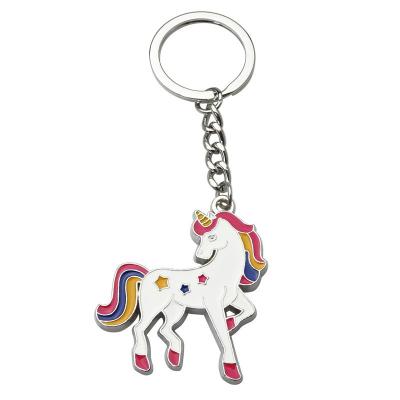 China Key Organize Factory Direct Selling Gift Immediately Promotion Rich Lucky Keychain Unicorn Shaped Metal Key Chain for sale