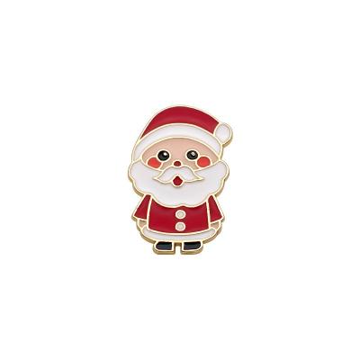 China Europe Annual Meeting Gift Brooch Cartoon Alloy Oil Drop Elk Snowflake Santa Claus Lapel Pin Pin For Decoration for sale