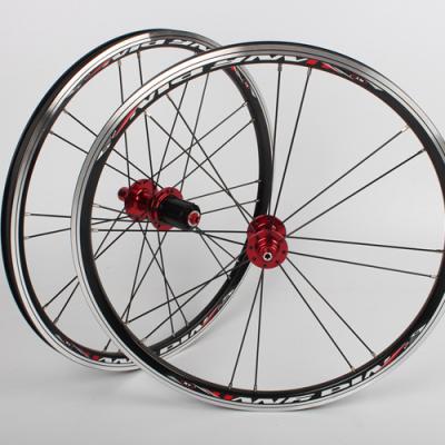 China Aluminum Alloy Folding Straight Wheelset A100 406/451 BMX Bike 20 Inch Ultralight Wheels 5 Ratio Disc/V Brake Wheel Rims for sale