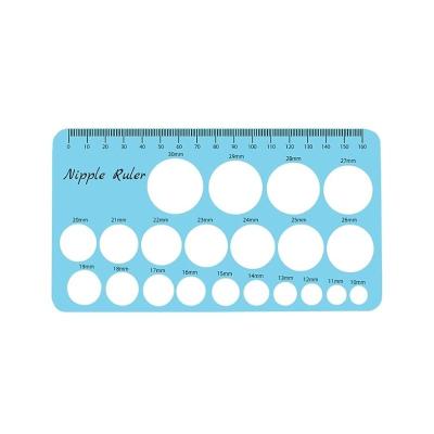 China Easy operate Customized Silicone Nipple Measuring Card Flange Nipples Ruler of Breast Pump for sale