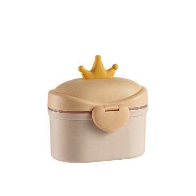 China Milk Storage Safety Pp Material Lovely Cartoon Crown Shape Milk Powder Dispenser Functional Food Storage Box Baby Milk Powder Container for sale