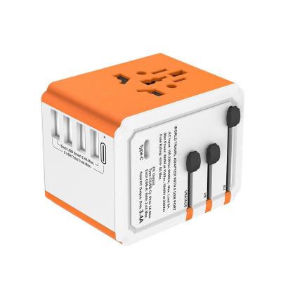 China All Type-C 4 AU USA Electronic Device 5V 3.4A Global Universal EU UK UK Travel Adapter USB Charger Plug Socket for sale