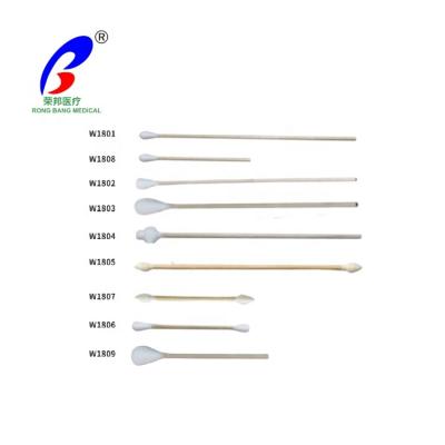 China Sampling Sample Collection Disposable Swab Sampling Nasal Sterile Cotton Tipped Applicator for sale