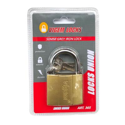 China Popular 50mm style iron padlock cheap padlock paint paint locks gold copper color lock for sale