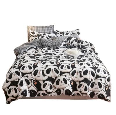 China Anti-Static Cute Soft Bear Panda Printed Wholesale Cheap Comforter Cover Quilt Cover Sheet Bed Linen Bedding Set Bedding Cover China Manufacture for sale