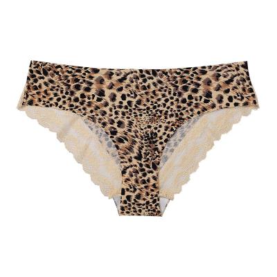 China Wholesale Price Antibacterial Customize Menstrual Seamless Sexy Lace Waist Period Panties Low Cut Leopard Print Ladies Panties for sale