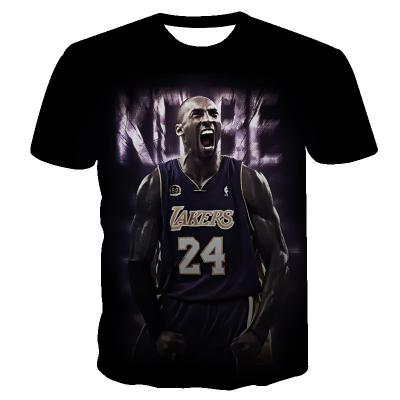 China Viable Wholesale Custom Men's Commemorative Shirt Black Kobe Bryant Mamba Short Sleeve Basketball T-shirt for sale