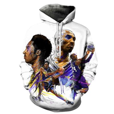 China Viable Cheap Sports Wear Logo Pullover Full Custom Sublimation 3d Printing Men's Kobe Bryant Hoodie for sale