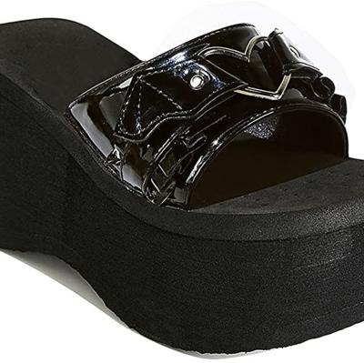 China Breathable Wedge Sandals For Women Relieve Soft Wings Goth Slippers Platform Slide Punk Sandals Slip On for sale