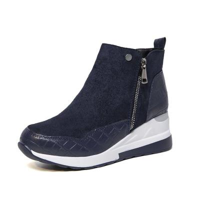 China Lightweight Women's Ankle Boots Fashion Sneakers Waterproof Wedge Platform High Top Booties Slip On Side Zipper Wedge Women Casual Shoes for sale