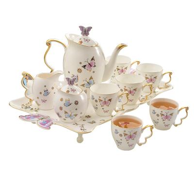 China British Viable Afternoon Teapot Light Luxury Coffee Cup And Saucer Set Modern Ceramic European Luxury Small Home Coffee Set for sale