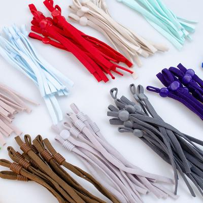 China Viable wholesales pre-cut elastic band ear flat cord for facemask with silicone rubber adjuster cord elastic cord for sale