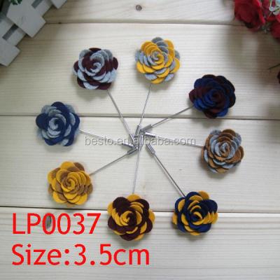 China 2016 Europe Fashion Cloth Suit Flower Lapel High Quality Felt Pin Men's Handmade Brooch Pin for sale