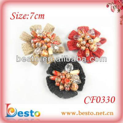 China Other Newest Handmade Paste Pearl Textile Shoe Flower For Women for sale