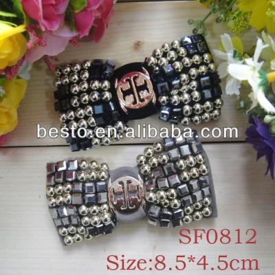 China Handmade Shoe Buckle SF0812 Pretty Kids Bow Beaded Accessories For Shoes for sale