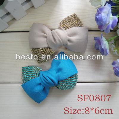 China Other SF0807 unique fashion rhinestone fabric bow clip shoe decoration for slipper for sale