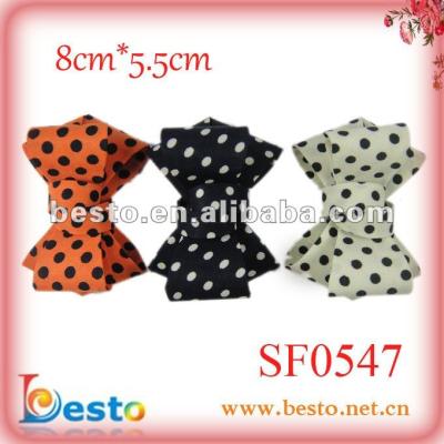 China Wholesale printed cheap shoe buckle SF0547 polka dot satin shoe clips for chlidresn shoes for sale