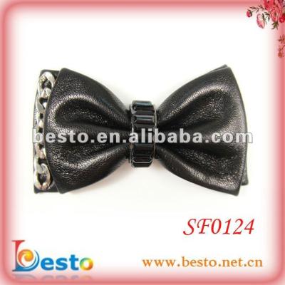 China Shoe Buckle SF0124 New Arrival Black Leather Shoe Accessories With Buckle for sale