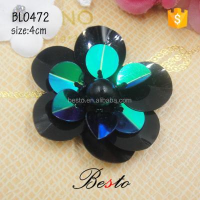 China Other the gorgeous black bead sequin center applique for evening dress for sale