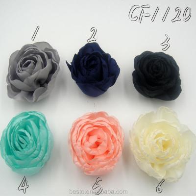 China Wholesale Satin Fabric Decorative Handmade Edge Burning Satin Fabric Flower For Dresses for sale