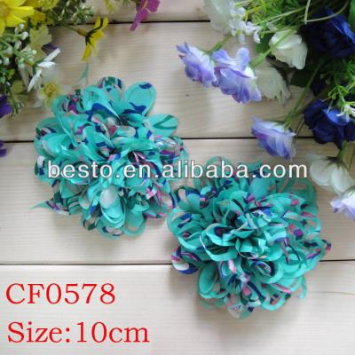 China Other Wholesale Handmade CF0578 Chiffon Fabric Shabby Cut Flower For Slippers for sale