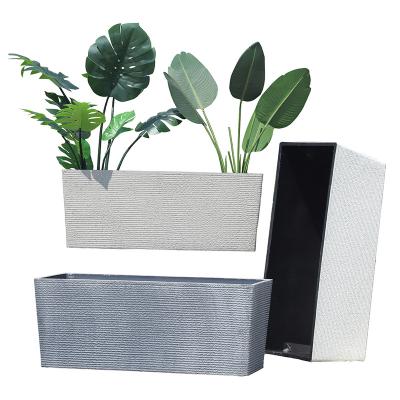 China Large Modern Rectangular Hotel Outdoor Home Garden Large Size Flower Pot Box Plants Rectangle Planters for sale