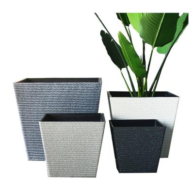 China Modern Tall Planters For Home Garden Decor Flower Pot Plant Wholesale Large Square Size Green Plant Planter Pots for sale