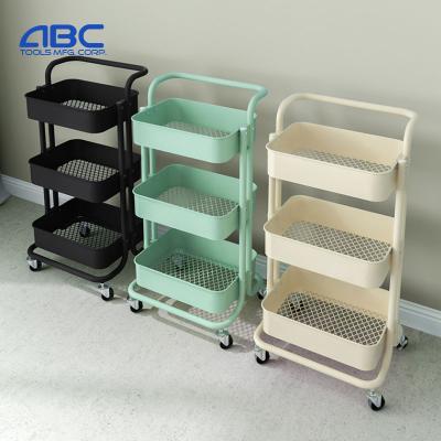 China Standing Type 3 Tiers Rolling Bathroom Corner Shelf Shower Commodities Shelf Toilet Rack Shelf for sale