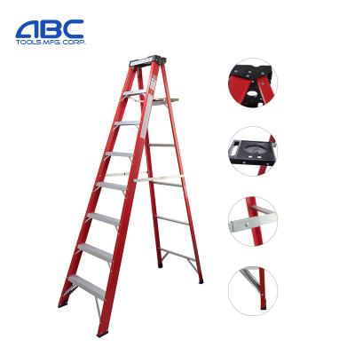 China Folding Ladders 7FT Type IA IAA 330lbs Single Sided Fiberglass Step Ladder With Shelf Other Ladders Folding Ladder For Electricity for sale