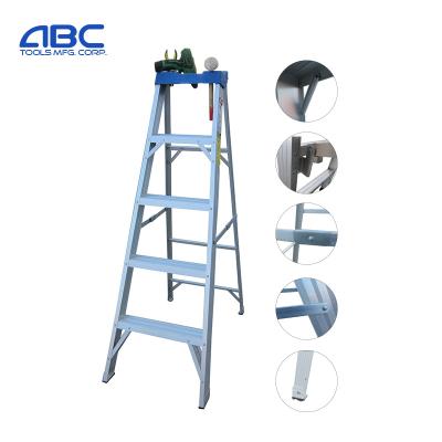 China New Design 4 Folding Step Ladders Single Side Foldable Aluminum Step Ladder With Handle And Shelf For Indoor Or Outdoor Use for sale