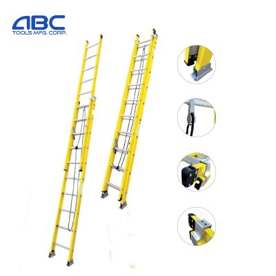 China Folding Ladders 10 Steps Fiberglass Combination Telescopic Ladder Tapered Post Midsection Ladder for sale