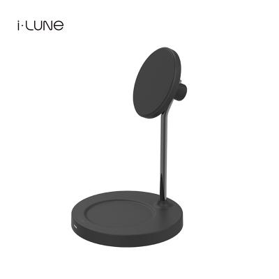 China LUNE Earphone Metal Alloy Magsafing 15W Headphone Wireless Charger 3in1 Stand For Iphone 13 for sale