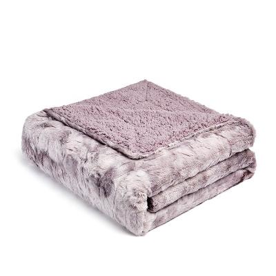 China Shaggy Blanket VB3048- Luxury Fleece PV Fleece Super Soft Warm Plush 100% Polyester Cozy Bed Sofa Blankets For Winter for sale