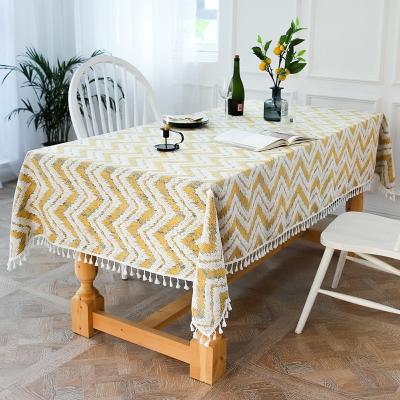 China 2020 Simple Striped Modern Cotton Waterproof VTC-1121 Design Table Cover Picnic Linen Fabric Style Table Cloths For Kitchen Home Party for sale