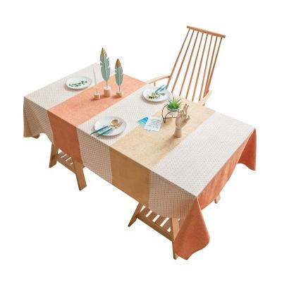 China Waterproof VTC-1112, Simple Striped Modern Geometric Cotton Table Cover Picnic Linen Cloth Tablecloths For Kitchen Home Party for sale