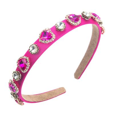 China Modeling simple Korean shiny trend decoration fashion makeup headband Crystal Heart Shaped Alloy Accessories for sale