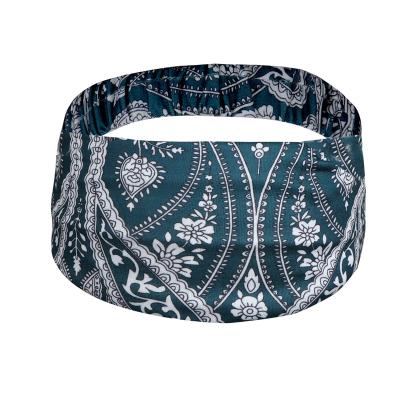 China Sweat-absorbing New Multifunctional Women's Hair Yoga Yoga Exercise Cashew Printed Wide Headscarf Headband Hair Accessory Wholesale for sale