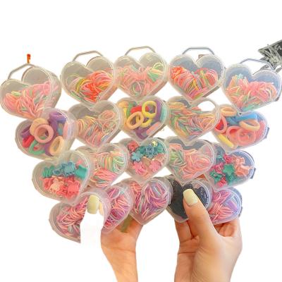 China 320PCS/Set Vintage Boxed Cute Colorful Kids Girls Elastic Hair Bands Kids Lovely Braid Hair Tie Small Scrunchie Hair Accessories for sale