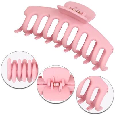 China 9cm Sweet Candy Frosted Color Grab Clip For Women Makeup Swim Hairpin Big All-match Korean Hair Grab Clip Hair Accessories for sale