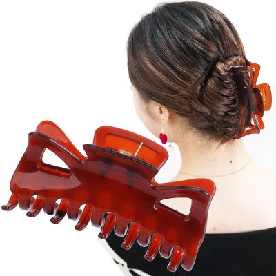 China New European and American style hair accessories for ladies strong grip large hair grip transparent plastic hair claw clips for girls for sale