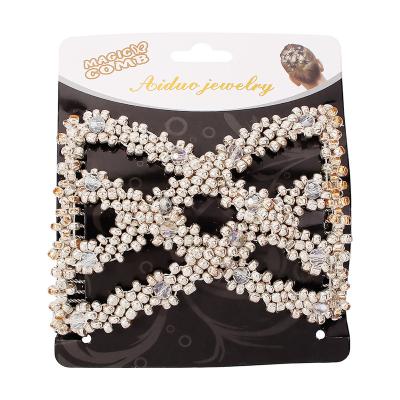 China Handmade Imitation Crystal Light Luxury Barrettes Soft Creative Geometric Pearl Party Hair Band For Women for sale