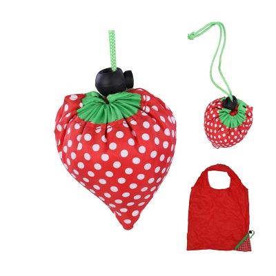 China Custom Soft Silkscreen Handled Printing Cute Environment Fruit Berry Shape Grocery Foldable Cotton Foldable Bag For Shopping for sale